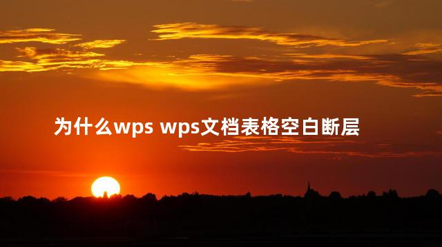 为什么wps wps文档表格空白断层